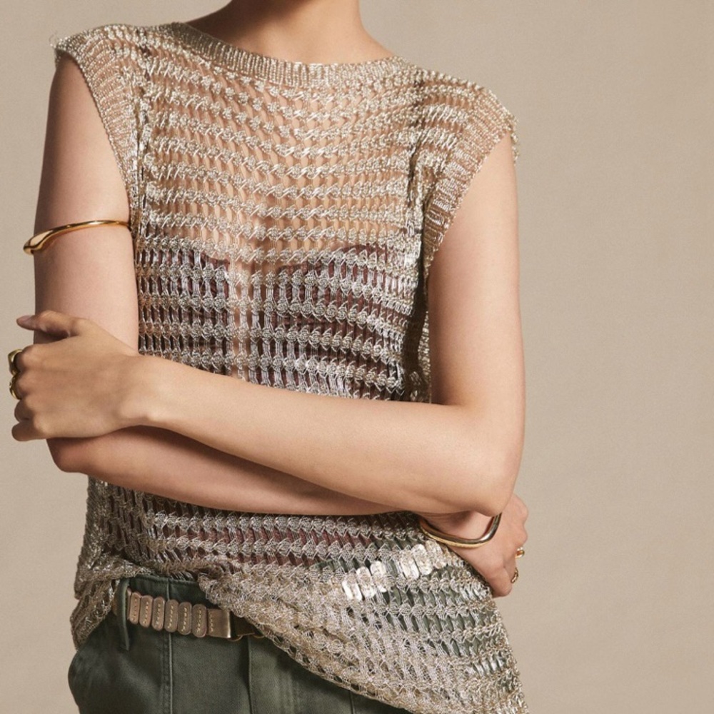 👘 Anthropologie Gold Chainlink Kaftan